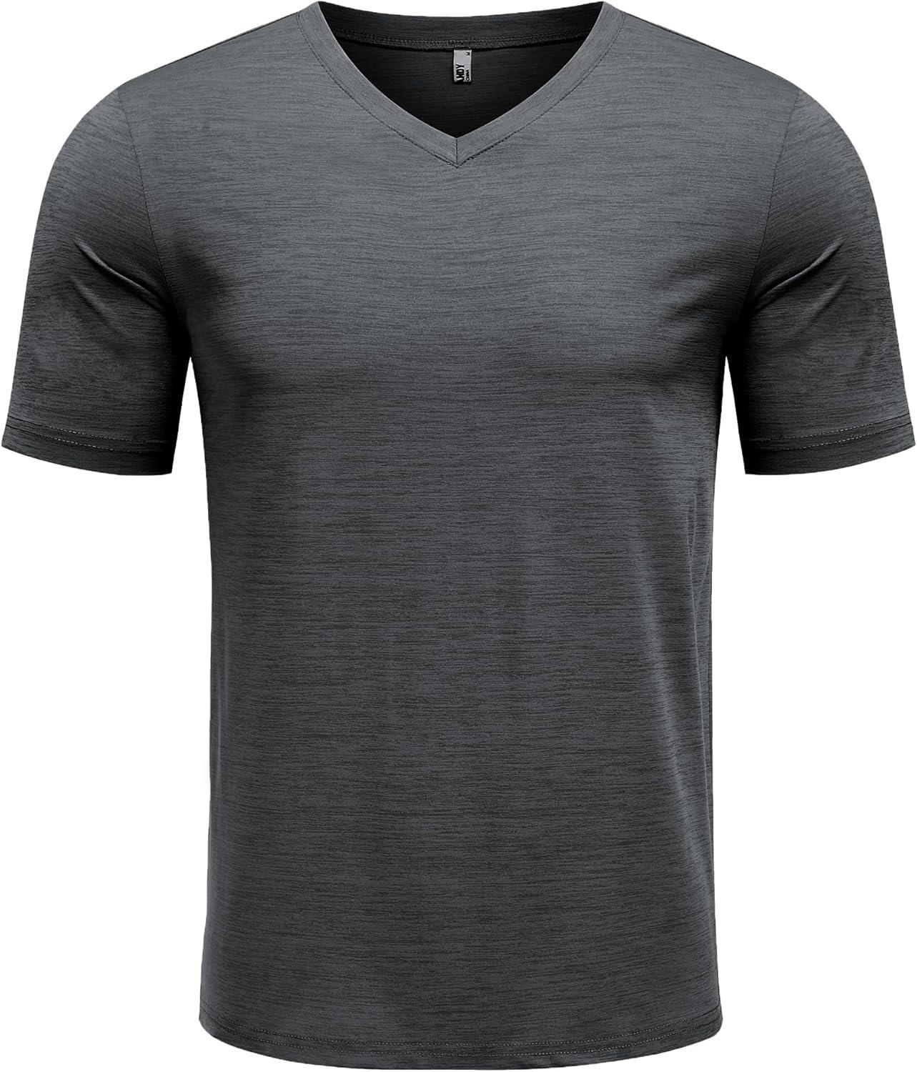 imageCOOFANDY Mens T Shirts Short Sleeve Classic V Neck TShirt Casual Summer Basic Tee ShirtDark Grey