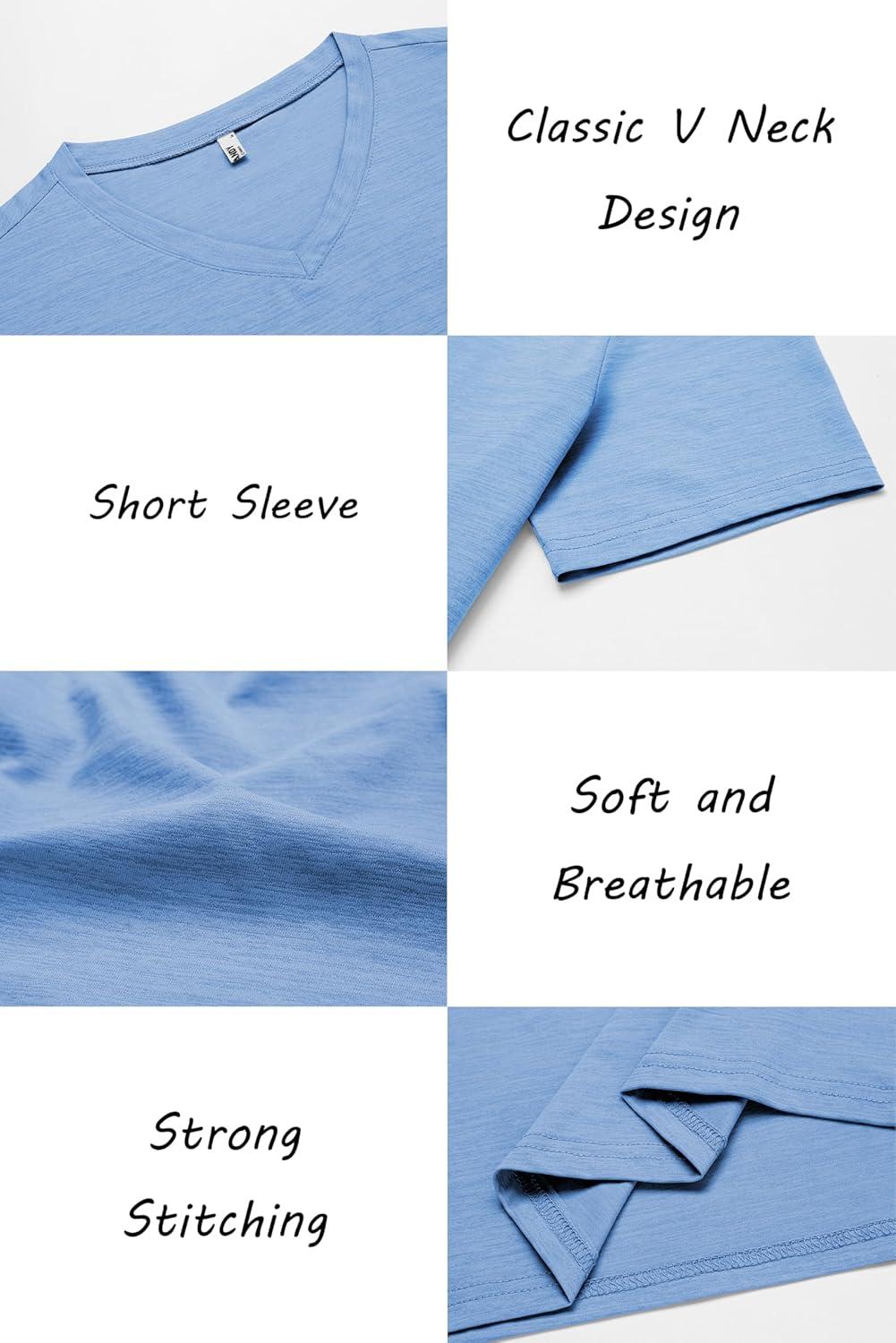 imageCOOFANDY Mens T Shirts Short Sleeve Classic V Neck TShirt Casual Summer Basic Tee ShirtLight Blue