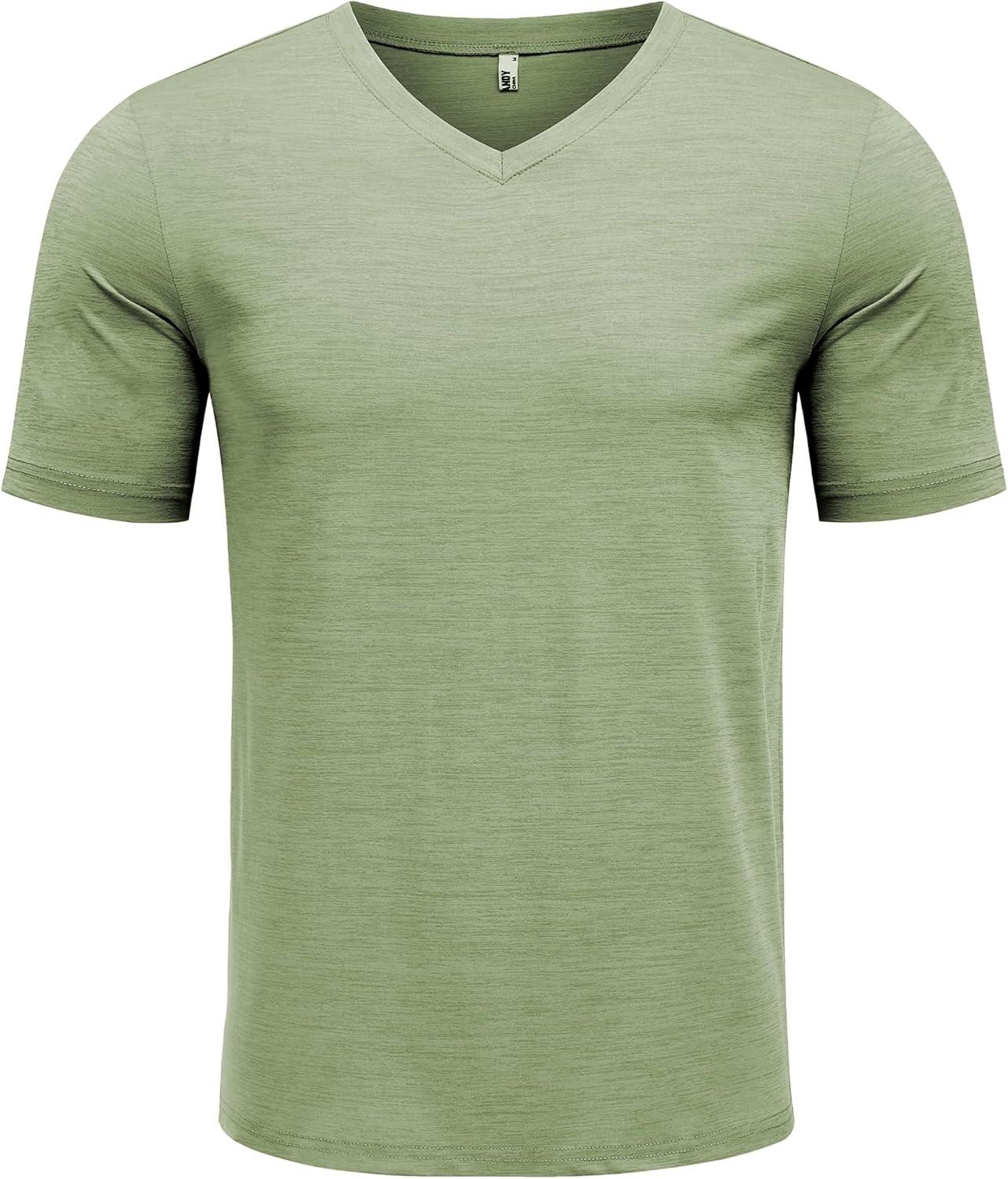 imageCOOFANDY Mens T Shirts Short Sleeve Classic V Neck TShirt Casual Summer Basic Tee ShirtLight Green