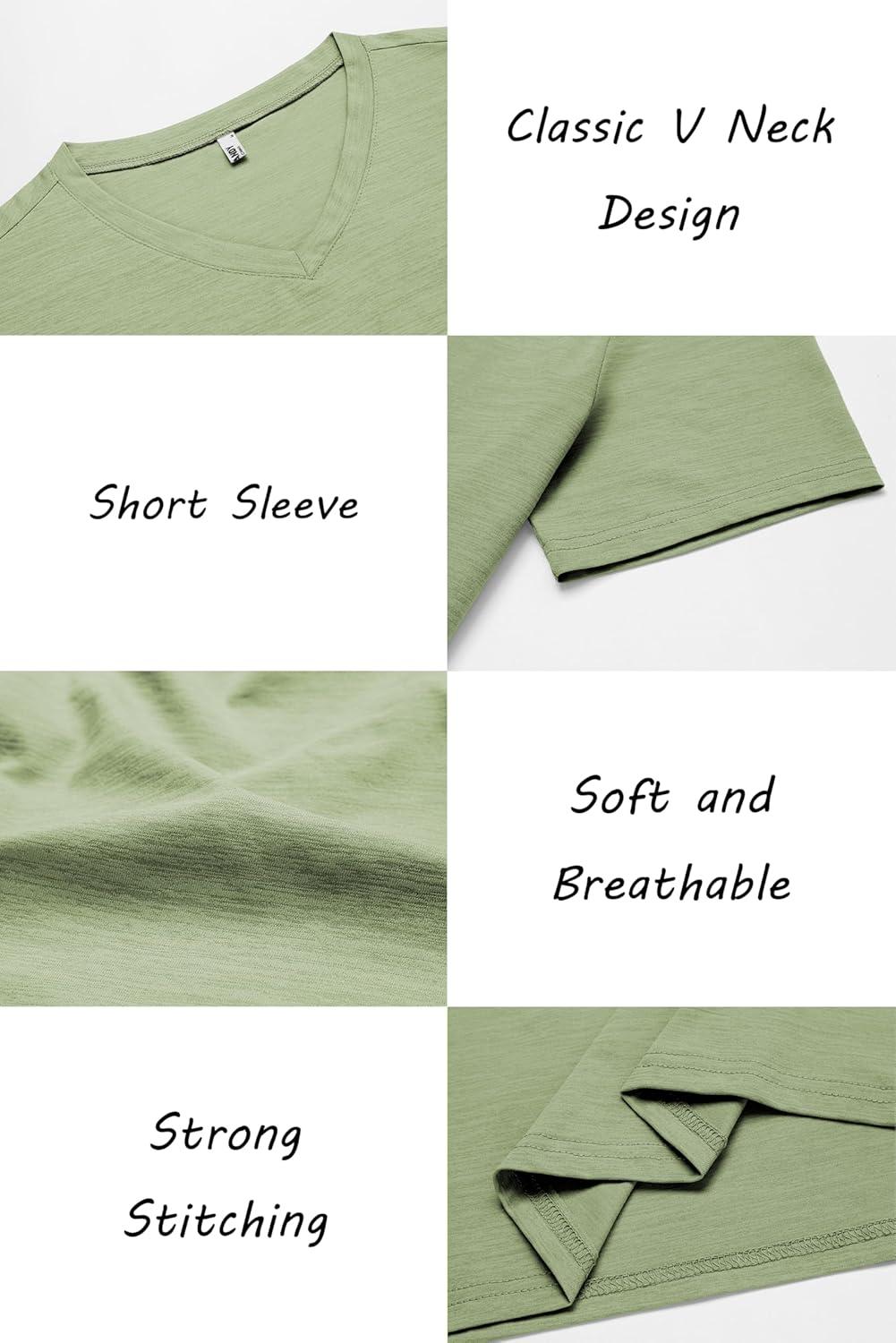 imageCOOFANDY Mens T Shirts Short Sleeve Classic V Neck TShirt Casual Summer Basic Tee ShirtLight Green