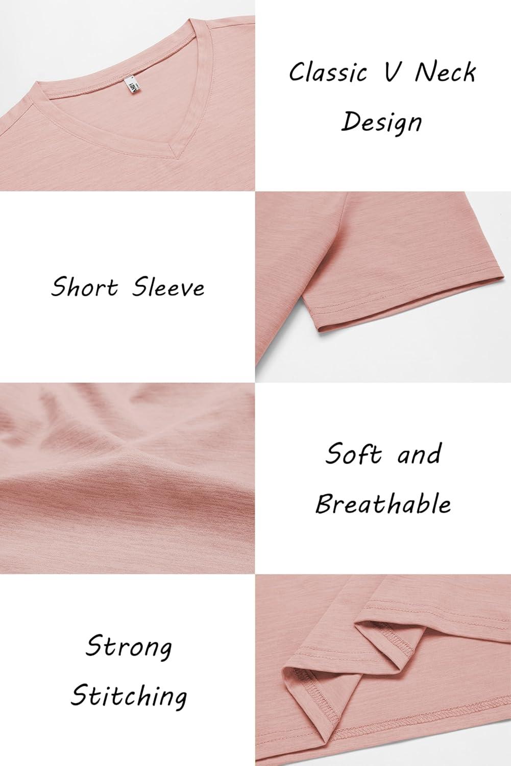 imageCOOFANDY Mens T Shirts Short Sleeve Classic V Neck TShirt Casual Summer Basic Tee ShirtPink