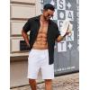 imageCOOFANDY Mens Button Down Short Sleeve Shirt Casual Cotton Summer Beach Wedding Shirts with PocketBlack