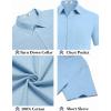 imageCOOFANDY Mens Button Down Short Sleeve Shirt Casual Cotton Summer Beach Wedding Shirts with PocketClear Blue