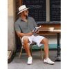 imageCOOFANDY Mens Button Down Short Sleeve Shirt Casual Cotton Summer Beach Wedding Shirts with PocketDark Grey