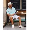 imageCOOFANDY Mens Button Down Short Sleeve Shirt Casual Cotton Summer Beach Wedding Shirts with PocketLight Blue
