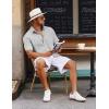 imageCOOFANDY Mens Button Down Short Sleeve Shirt Casual Cotton Summer Beach Wedding Shirts with PocketLight Grey