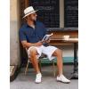imageCOOFANDY Mens Button Down Short Sleeve Shirt Casual Cotton Summer Beach Wedding Shirts with PocketNavy Blue