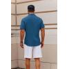 imageCOOFANDY Mens Button Down Short Sleeve Shirt Casual Cotton Summer Beach Wedding Shirts with PocketSea Blue
