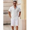 imageCOOFANDY Mens Button Down Short Sleeve Shirt Casual Cotton Summer Beach Wedding Shirts with PocketWhite