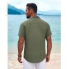 imageCOOFANDY Mens Cuban Guayabera Shirt Short Sleeve Button Down Shirts Summer Beach Vacation ShirtsArmy Green
