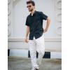 imageCOOFANDY Mens Cuban Guayabera Shirt Short Sleeve Button Down Shirts Summer Beach Vacation ShirtsBlack