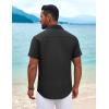 imageCOOFANDY Mens Cuban Guayabera Shirt Short Sleeve Button Down Shirts Summer Beach Vacation ShirtsBlack