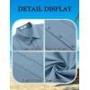 imageCOOFANDY Mens Cuban Guayabera Shirt Short Sleeve Button Down Shirts Summer Beach Vacation ShirtsDenim Blue