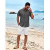 imageCOOFANDY Mens Cuban Guayabera Shirt Short Sleeve Button Down Shirts Summer Beach Vacation ShirtsGray