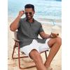 imageCOOFANDY Mens Cuban Guayabera Shirt Short Sleeve Button Down Shirts Summer Beach Vacation ShirtsGray