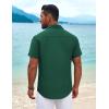 imageCOOFANDY Mens Cuban Guayabera Shirt Short Sleeve Button Down Shirts Summer Beach Vacation ShirtsGreen