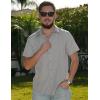 imageCOOFANDY Mens Cuban Guayabera Shirt Short Sleeve Button Down Shirts Summer Beach Vacation ShirtsLight Gray