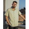 imageCOOFANDY Mens Cuban Guayabera Shirt Short Sleeve Button Down Shirts Summer Beach Vacation ShirtsLight Green