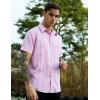 imageCOOFANDY Mens Cuban Guayabera Shirt Short Sleeve Button Down Shirts Summer Beach Vacation ShirtsLight Purple
