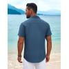 imageCOOFANDY Mens Cuban Guayabera Shirt Short Sleeve Button Down Shirts Summer Beach Vacation ShirtsRoyal Blue