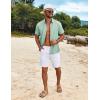 imageCOOFANDY Mens Cuban Guayabera Shirt Short Sleeve Button Down Shirts Summer Beach Vacation ShirtsSage Green