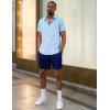 imageCOOFANDY Mens Cuban Guayabera Shirt Short Sleeve Button Down Shirts Summer Beach Vacation ShirtsSky Blue