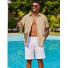 imageCOOFANDY Mens Cuban Guayabera Shirt Short Sleeve Button Down Shirts Summer Beach Vacation ShirtsTan