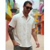 imageCOOFANDY Mens Cuban Guayabera Shirt Short Sleeve Button Down Shirts Summer Beach Vacation ShirtsWhite