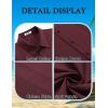 imageCOOFANDY Mens Cuban Guayabera Shirt Short Sleeve Button Down Shirts Summer Beach Vacation ShirtsWine Red