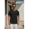 imageCOOFANDY Mens T Shirts Short Sleeve Classic V Neck TShirt Casual Summer Basic Tee ShirtBlack