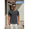 imageCOOFANDY Mens T Shirts Short Sleeve Classic V Neck TShirt Casual Summer Basic Tee ShirtDark Grey
