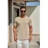 imageCOOFANDY Mens T Shirts Short Sleeve Classic V Neck TShirt Casual Summer Basic Tee ShirtKhaki