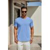 imageCOOFANDY Mens T Shirts Short Sleeve Classic V Neck TShirt Casual Summer Basic Tee ShirtLight Blue