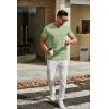 imageCOOFANDY Mens T Shirts Short Sleeve Classic V Neck TShirt Casual Summer Basic Tee ShirtLight Green