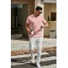 imageCOOFANDY Mens T Shirts Short Sleeve Classic V Neck TShirt Casual Summer Basic Tee ShirtPink