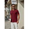 imageCOOFANDY Mens T Shirts Short Sleeve Classic V Neck TShirt Casual Summer Basic Tee ShirtWine Red
