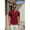 imageCOOFANDY Mens T Shirts Short Sleeve Classic V Neck TShirt Casual Summer Basic Tee ShirtWine Red