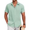 imageCOOFANDY Mens Cuban Guayabera Shirt Short Sleeve Button Down Shirts Summer Beach Vacation ShirtsSage Green