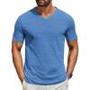 imageCOOFANDY Mens T Shirts Short Sleeve Classic V Neck TShirt Casual Summer Basic Tee ShirtBlue