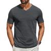 imageCOOFANDY Mens T Shirts Short Sleeve Classic V Neck TShirt Casual Summer Basic Tee ShirtDark Grey