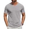 imageCOOFANDY Mens T Shirts Short Sleeve Classic V Neck TShirt Casual Summer Basic Tee ShirtLight Grey