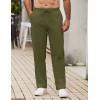 imageCOOFANDY Mens Casual Cotton Pants Elastic Waist Drawstring Linen Beach Summer Pants Lightweight Yoga TrousersArmy Green