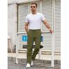 imageCOOFANDY Mens Casual Cotton Pants Elastic Waist Drawstring Linen Beach Summer Pants Lightweight Yoga TrousersArmy Green