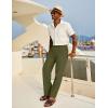 imageCOOFANDY Mens Casual Cotton Pants Elastic Waist Drawstring Linen Beach Summer Pants Lightweight Yoga TrousersArmy Green