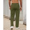 imageCOOFANDY Mens Casual Cotton Pants Elastic Waist Drawstring Linen Beach Summer Pants Lightweight Yoga TrousersArmy Green