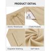 imageCOOFANDY Mens Casual Cotton Pants Elastic Waist Drawstring Linen Beach Summer Pants Lightweight Yoga TrousersBeige