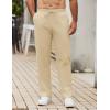 imageCOOFANDY Mens Casual Cotton Pants Elastic Waist Drawstring Linen Beach Summer Pants Lightweight Yoga TrousersBeige