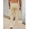 imageCOOFANDY Mens Casual Cotton Pants Elastic Waist Drawstring Linen Beach Summer Pants Lightweight Yoga TrousersBeige