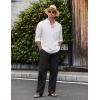 imageCOOFANDY Mens Casual Cotton Pants Elastic Waist Drawstring Linen Beach Summer Pants Lightweight Yoga TrousersBlack