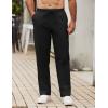 imageCOOFANDY Mens Casual Cotton Pants Elastic Waist Drawstring Linen Beach Summer Pants Lightweight Yoga TrousersBlack